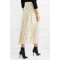 Pleated Printed Washed-silk Midi Skirt Manufacture Wholesale Fashion Women Apparel (TA3054S)